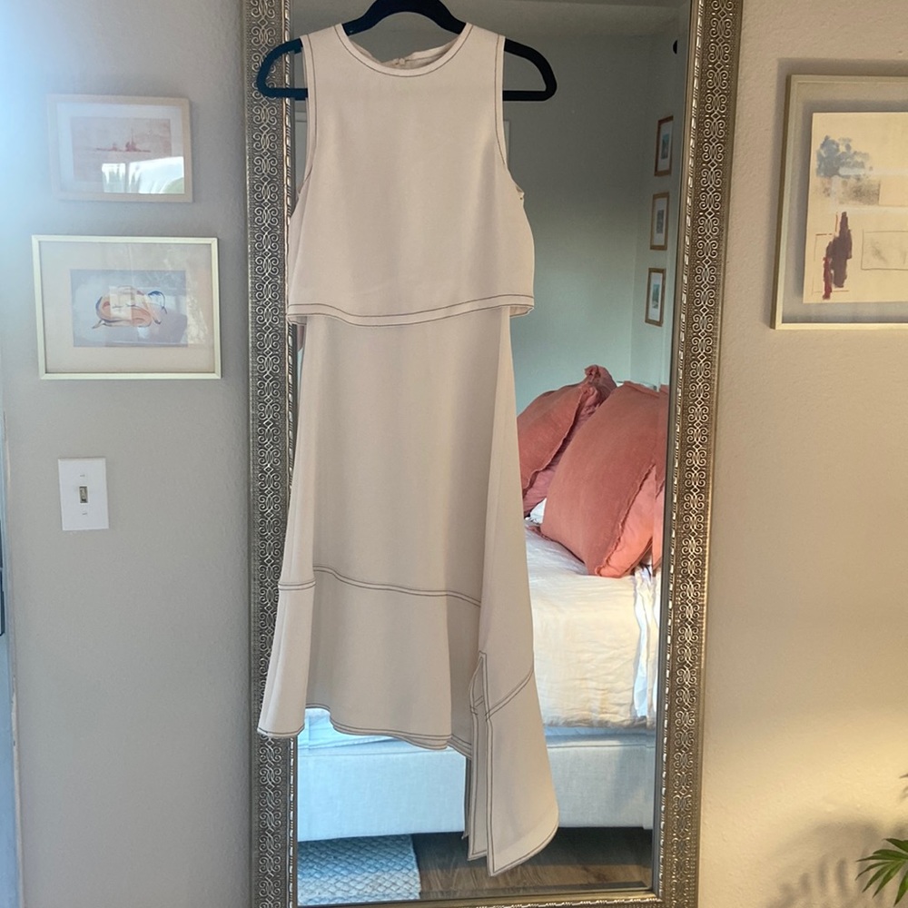 Mango white midi dress